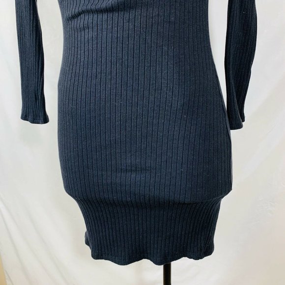 Fashionnova Black Dress Size Large Ribbed Knit Long Sleeve Off Shoulder - Picture 4 of 12